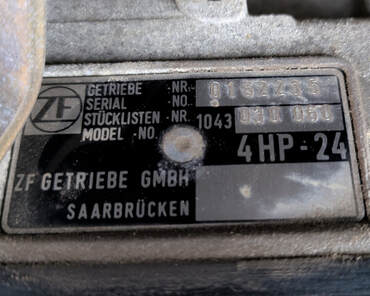 Close Up of Identification Tag Affixed to a 4HP-24 ZF Transmission -- BAAS European Auto Service, Owner‑Led in Northern NJ 